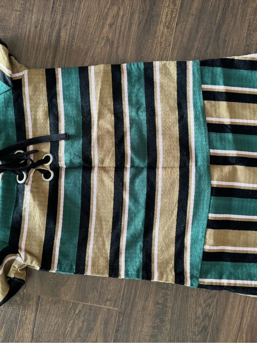 JOA Women's Dress Multicolor Striped Drop Waist Rib Knit Retro Green Sz Small - Picture 3 of 3